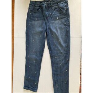 Diane Gilman Women’s Size 12 Skinny Jeans With Rhinestones Stretch Straight Legs